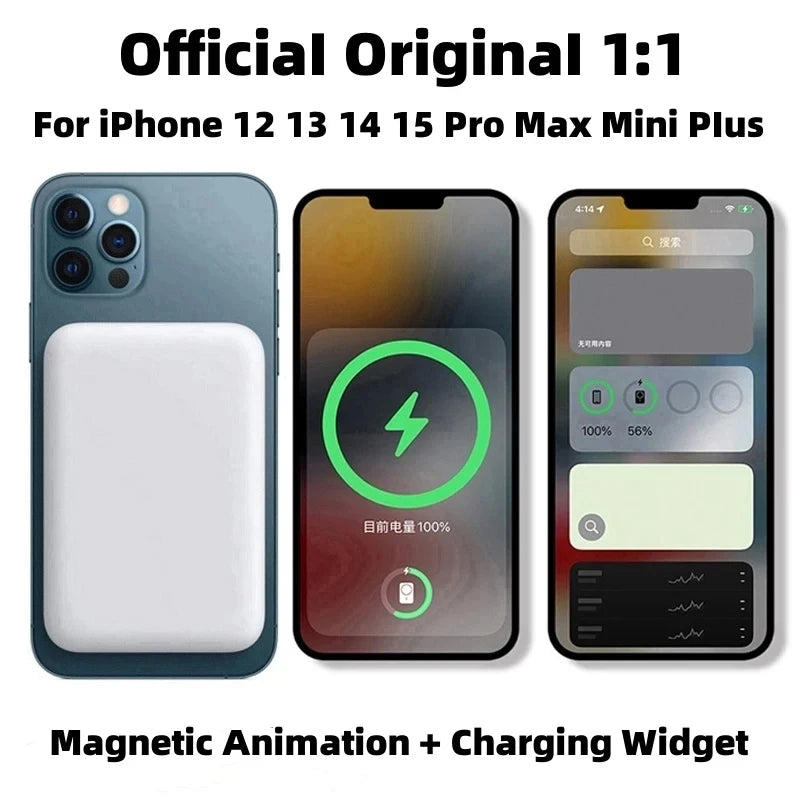 5000mAh Original 1:1 Macsafe Power Bank Magnetic Wireless Powerbank For iPhone 12 13 14 15 Phone External Auxiliary Battery Pack